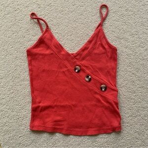 Pacsun/ Me to We Red Crossover Top with Buttons